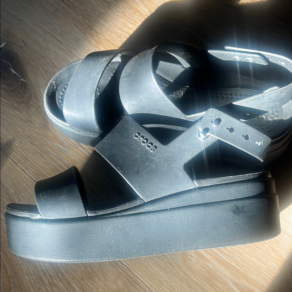 CROCS Black Platform Sandals